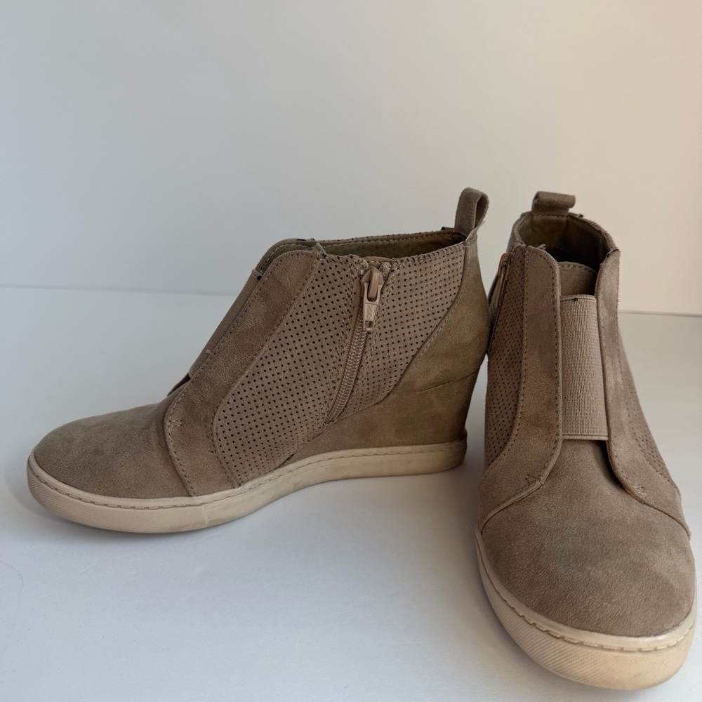 A New Day Women’s Perforated Wedge Sneakers - Taupe - Size 6